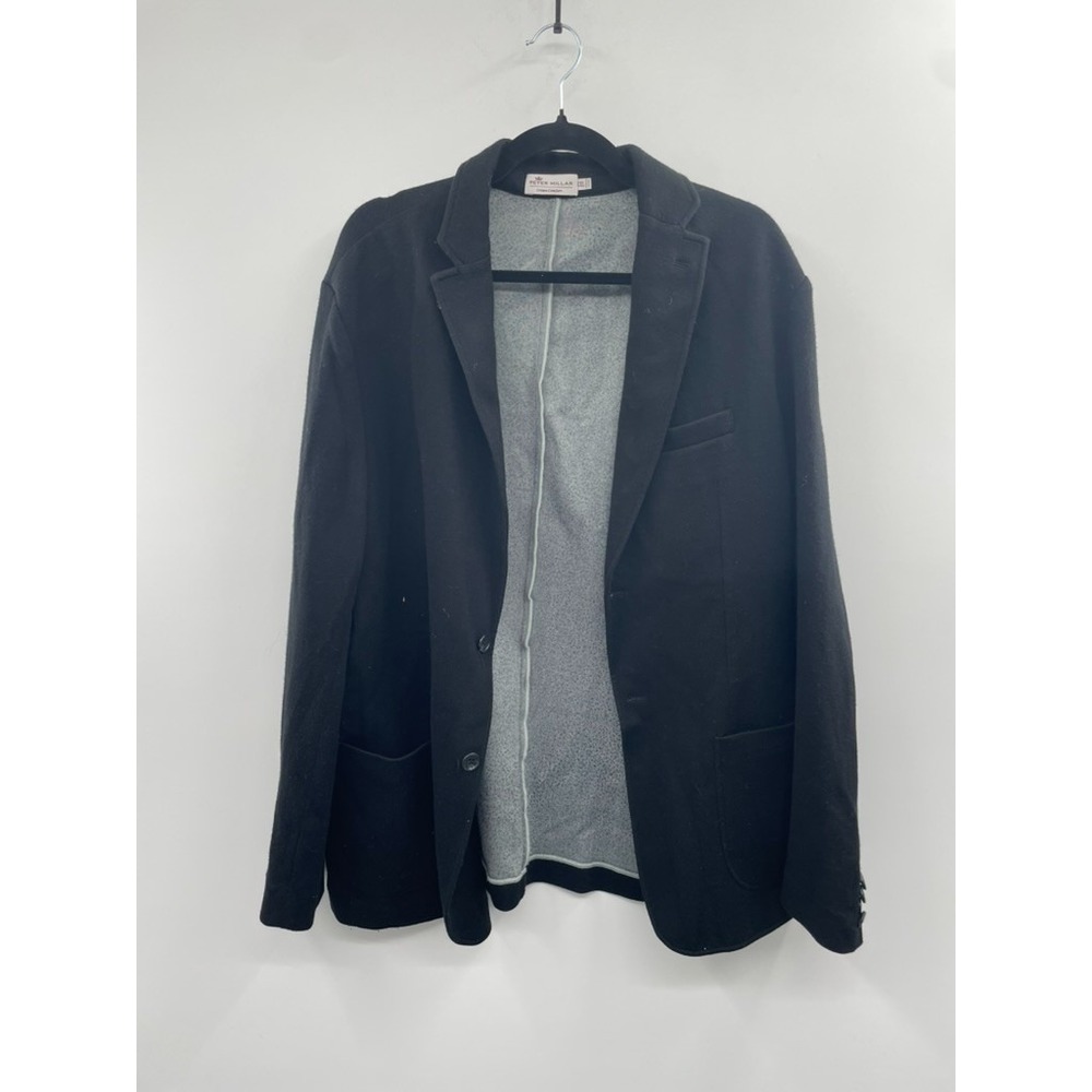Peter Millar Casual Blazer Jacket Men's 2XL Black Smart Knit Lined Tailored Fit‎